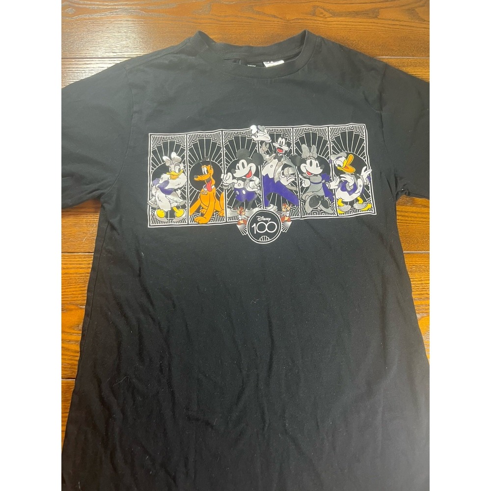 Walt Disney World Adult Black Small 100th Anniversary Mickey Mouse T-Shirt